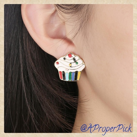 A Proper Jewelry - Rainbow Sprinkle Cupcake Studs